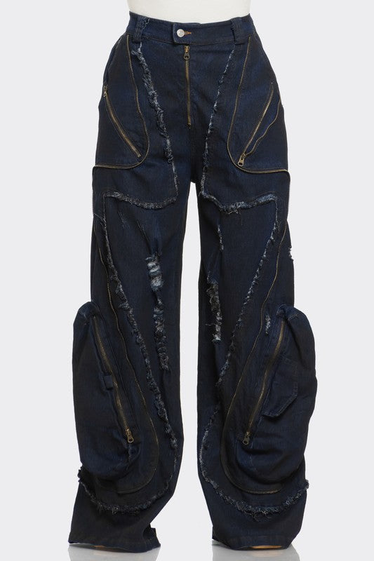Urban Nomad Distressed Cargo Jeans - Leo’s Look Your Best 