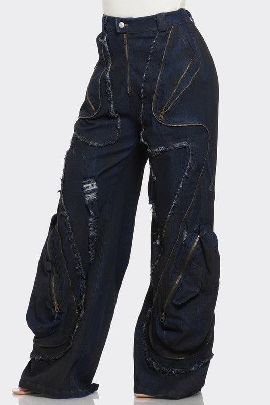 Urban Nomad Distressed Cargo Jeans - Leo’s Look Your Best