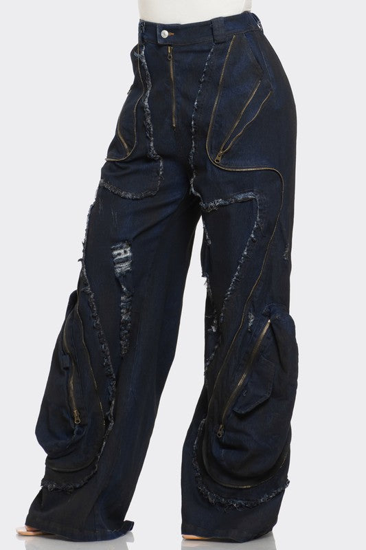 Urban Nomad Distressed Cargo Jeans - Leo’s Look Your Best 