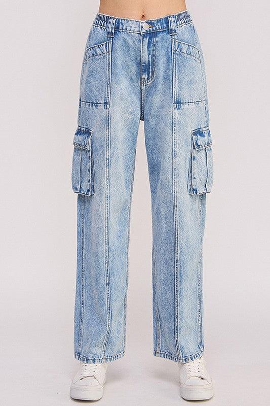 Baggy Denim Cargo Jeans Ankle Length - Leo’s Look Your Best