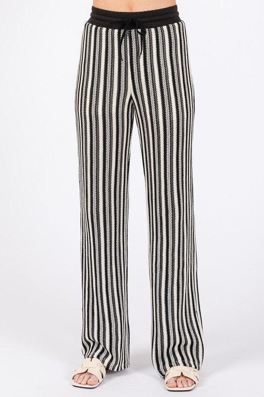 See-Through Stripe Knit Pants - Leo’s Look Your Best