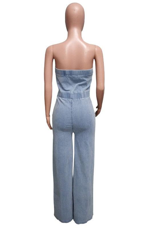 WOMEN FASHION DENIM JUMPSUIT - Leo’s Look Your Best