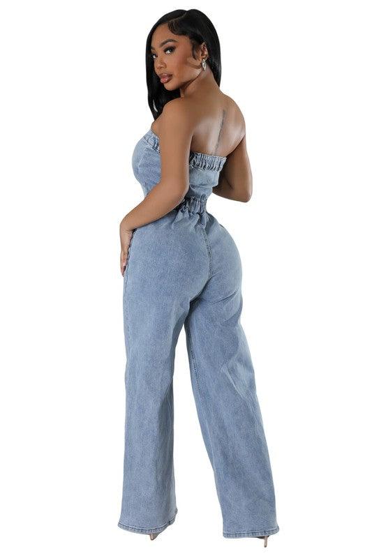 WOMEN FASHION DENIM JUMPSUIT - Leo’s Look Your Best