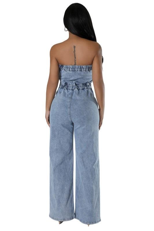 WOMEN FASHION DENIM JUMPSUIT - Leo’s Look Your Best