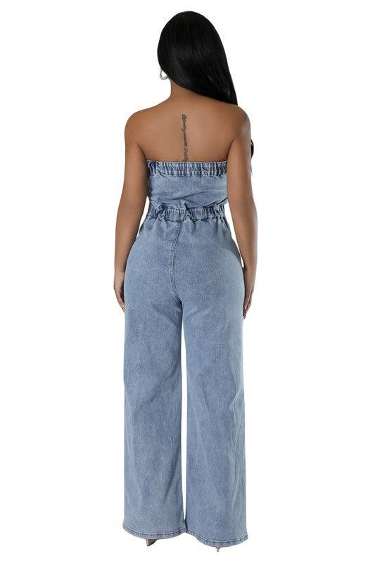 WOMEN FASHION DENIM JUMPSUIT - Leo’s Look Your Best