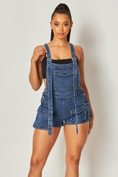 WOMEN FASHION DENIM SHORT OVERALLS - Leo’s Look Your Best