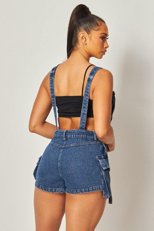 WOMEN FASHION DENIM SHORT OVERALLS - Leo’s Look Your Best