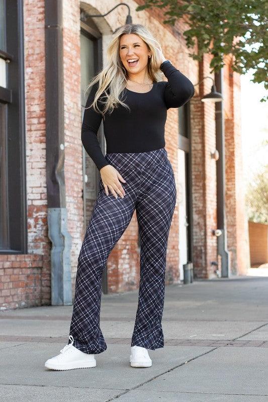 The Jennifer Plaid Bootcut Leggings - Leo’s Look Your Best