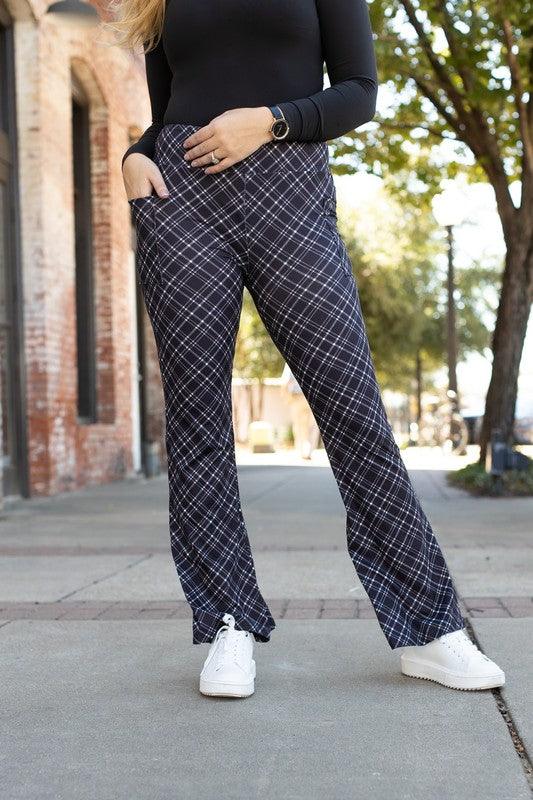 The Jennifer Plaid Bootcut Leggings - Leo’s Look Your Best