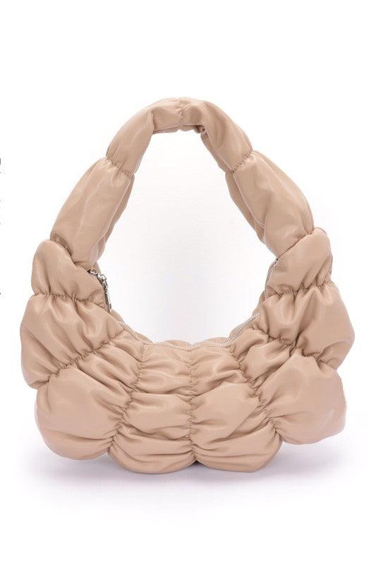Crinkle Faux Leather Shoulder Bag - Leo’s Look Your Best