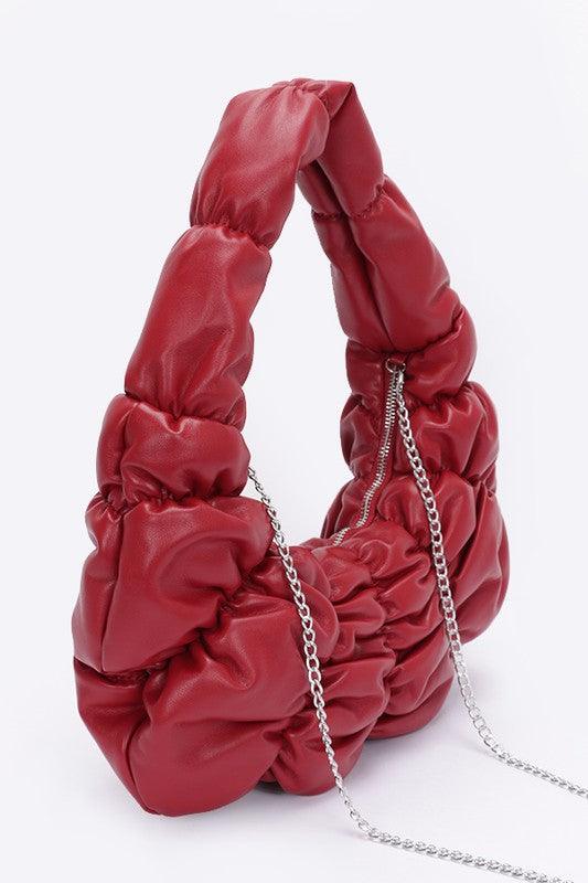 Crinkle Faux Leather Shoulder Bag - Leo’s Look Your Best