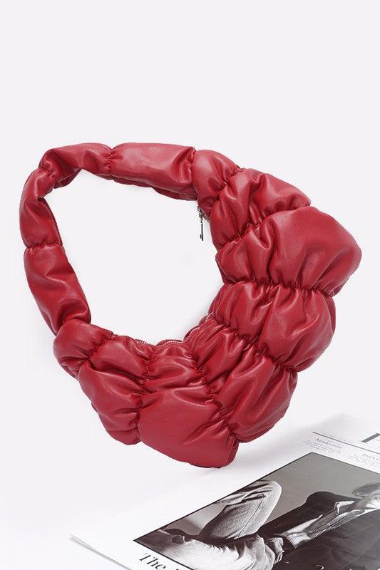 Crinkle Faux Leather Shoulder Bag - Leo’s Look Your Best