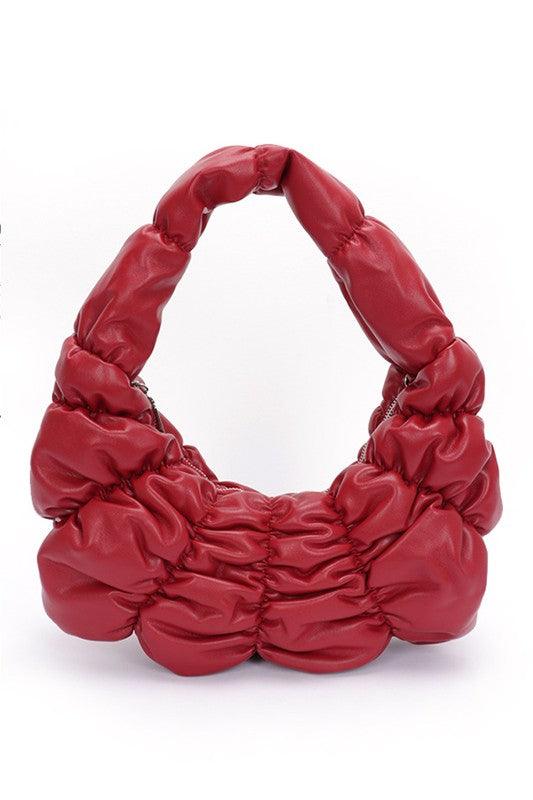 Crinkle Faux Leather Shoulder Bag - Leo’s Look Your Best
