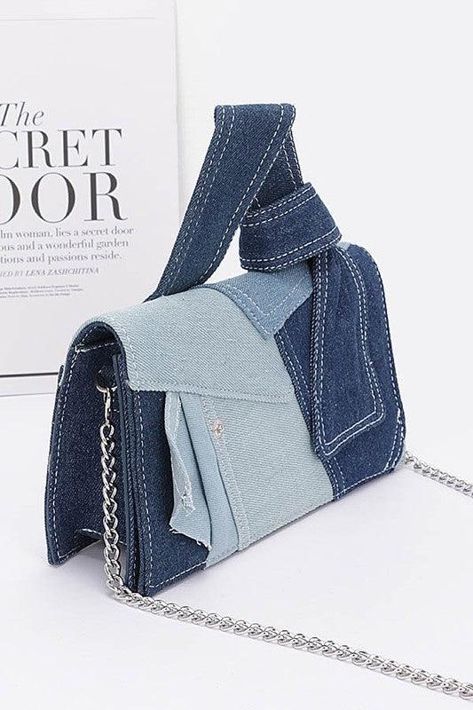 Mix Piecing Denim Crossbody Bag - Leo’s Look Your Best