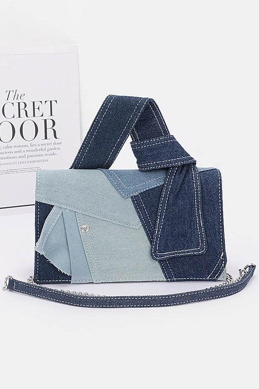 Mix Piecing Denim Crossbody Bag - Leo’s Look Your Best