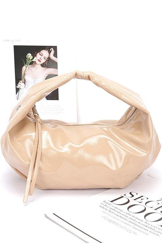 Patent Finish Faux Leather Top Handle Swing Bag - Leo’s Look Your Best