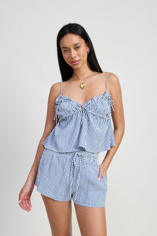 RUFFLE BABY DOLL STRIPE TOP - Leo’s Look Your Best