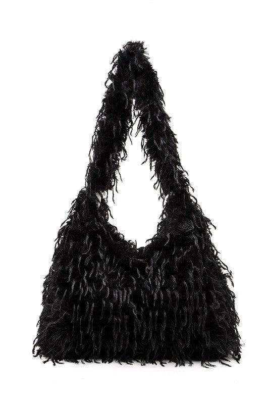 Faux Feather Hobo Slouchy Bag - Leo’s Look Your Best