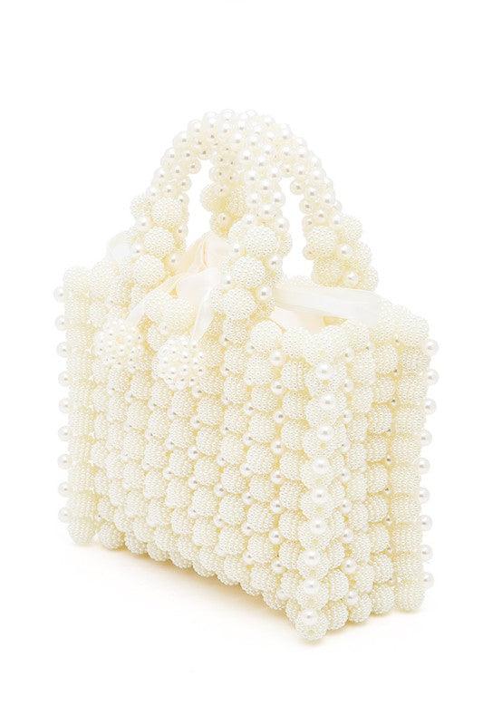 Braided Pearl Structure Top Handle Clutch Bag - Leo’s Look Your Best