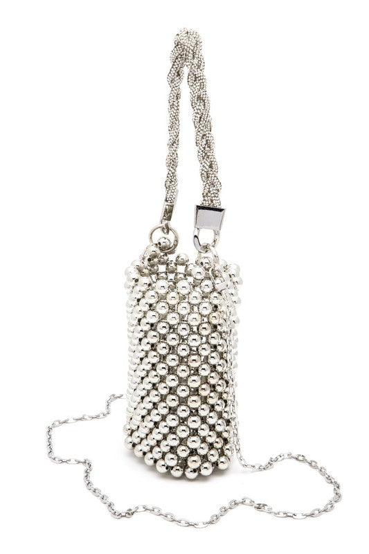 Braided Shiny Beads Top Handle Swing Clutch Bag - Leo’s Look Your Best
