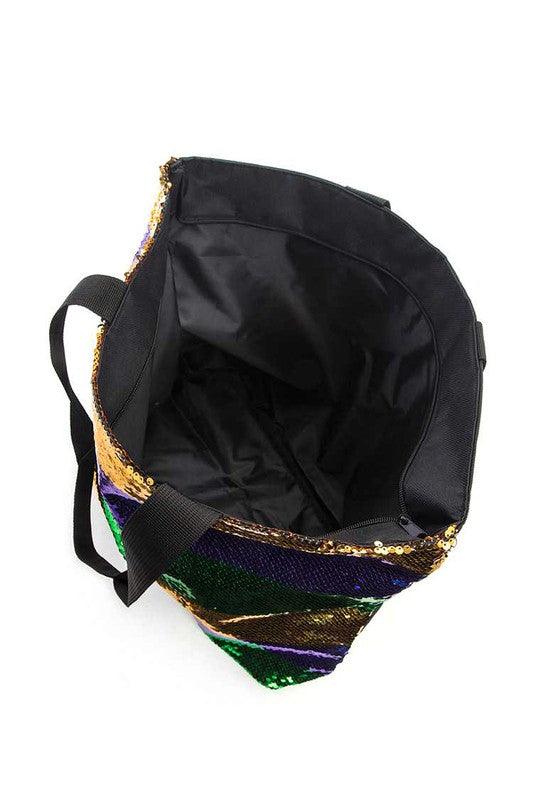 Mardi Gras Sequins Tote - Leo’s Look Your Best