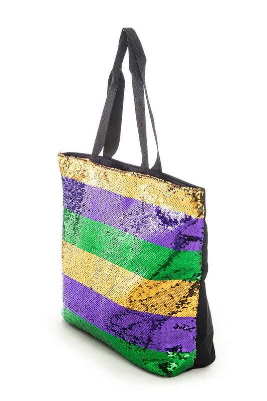 Mardi Gras Sequins Tote - Leo’s Look Your Best