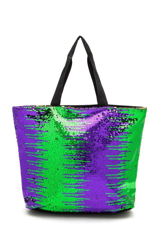Mardi Gras Sequins Tote - Leo’s Look Your Best