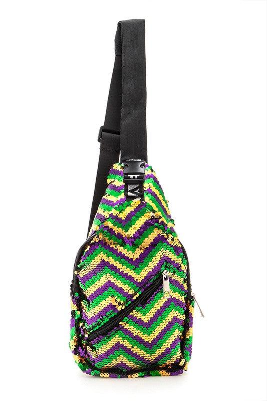 Mardi Gras Sequins Swing Bag - Leo’s Look Your Best