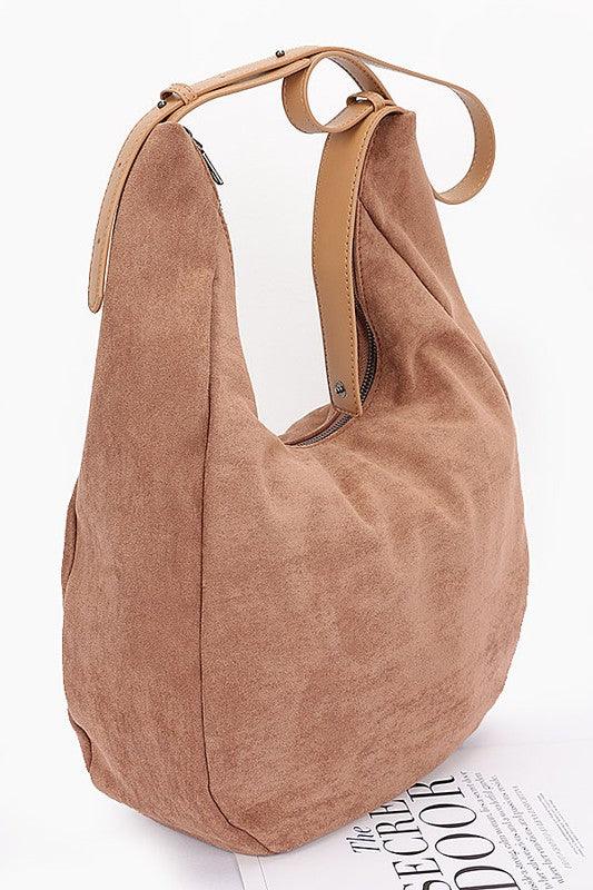 Faux Suede Oversize Shoulder Bag - Leo’s Look Your Best