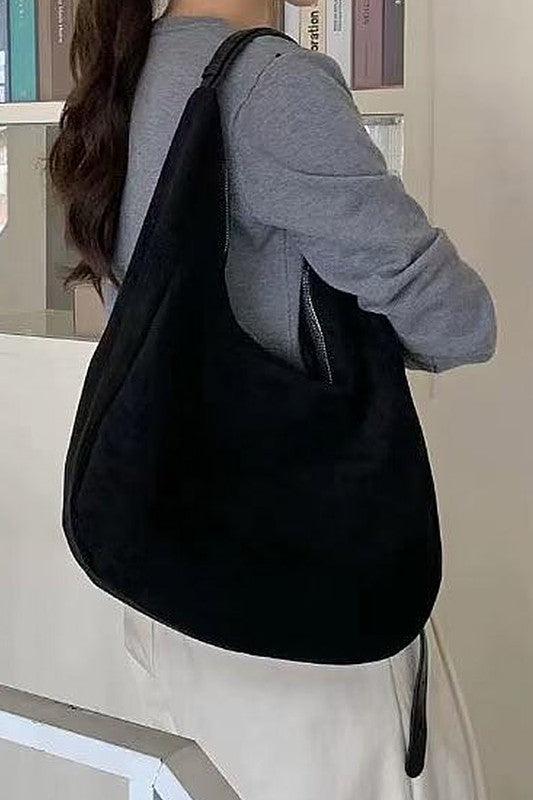 Faux Suede Oversize Shoulder Bag - Leo’s Look Your Best