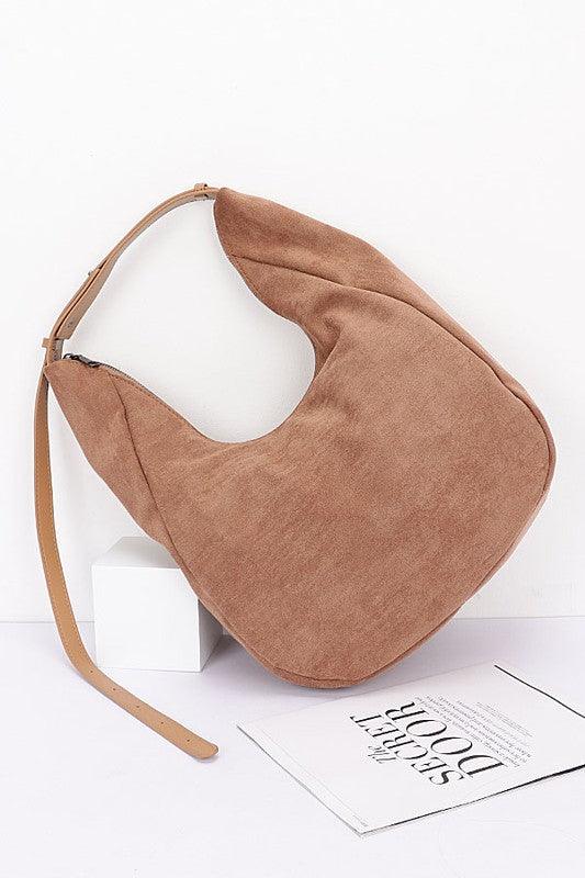 Faux Suede Oversize Shoulder Bag - Leo’s Look Your Best