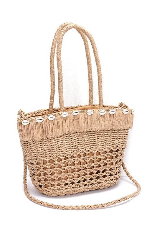 Sea Shell Iconic Faux Straw Tote Basket - Leo’s Look Your Best