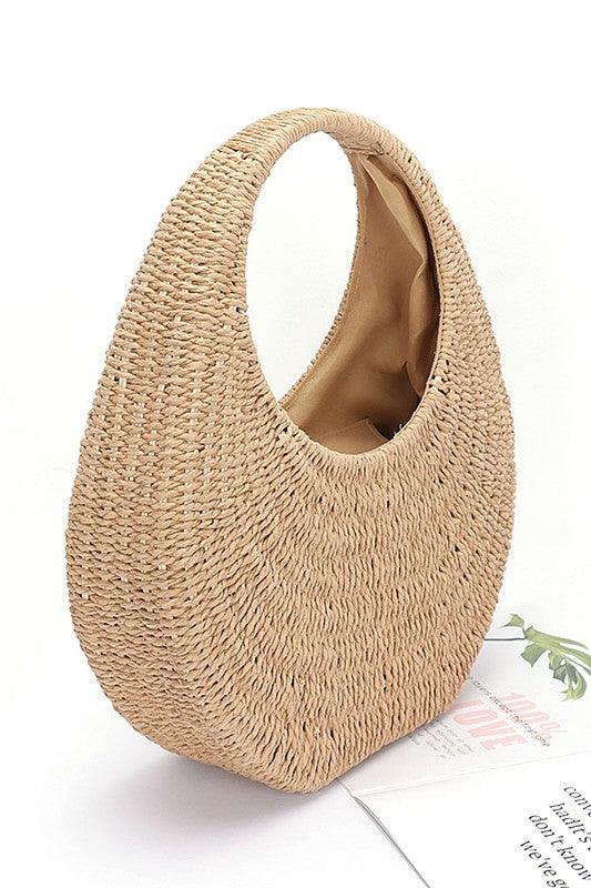 Faux Straw Wicker Moon Bag - Leo’s Look Your Best
