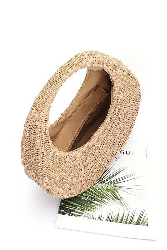 Faux Straw Wicker Moon Bag - Leo’s Look Your Best