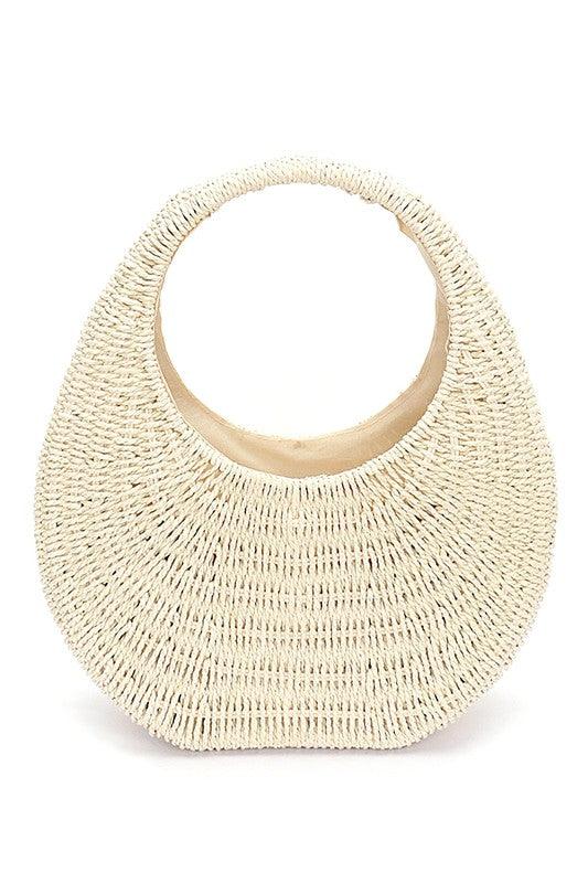 Faux Straw Wicker Moon Bag - Leo’s Look Your Best