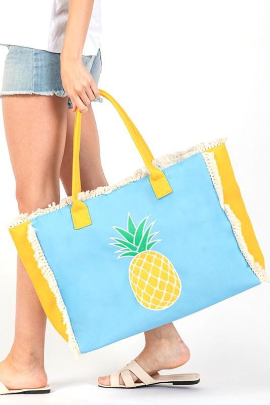 Pineapple Fringe Oversize Fashion Tote - Leo’s Look Your Best