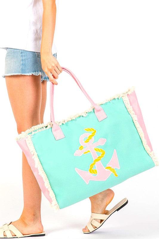 Anchor Fringe Oversize Fashion Tote - Leo’s Look Your Best