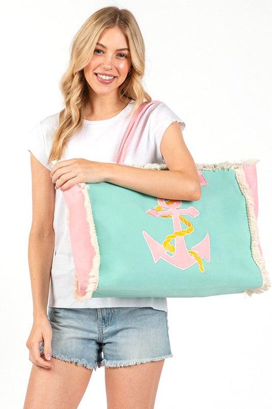 Anchor Fringe Oversize Fashion Tote - Leo’s Look Your Best