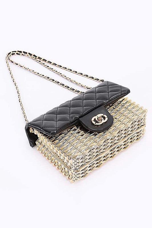 Quilted Flap Acrylic Shoulder Bag - Leo’s Look Your Best