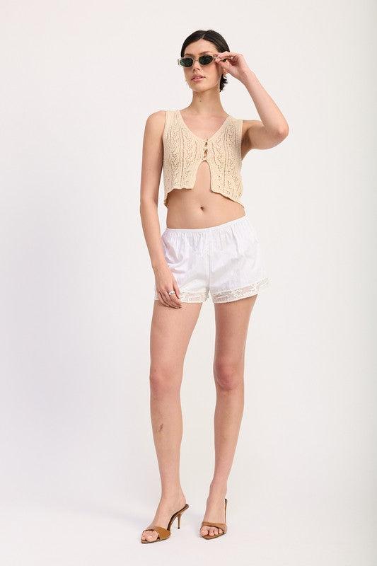 Crochet Button Front Vest Top - Leo’s Look Your Best