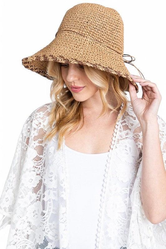 Crochet Straw Bucket Summer Hat - Leo’s Look Your Best 