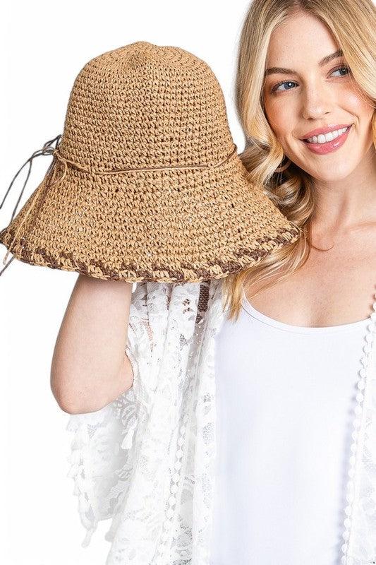Crochet Straw Bucket Summer Hat - Leo’s Look Your Best 