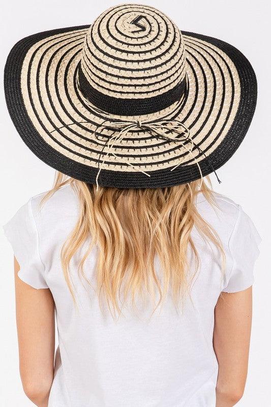 Two Tone Wide Brim Floppy Sun Hat - Leo’s Look Your Best