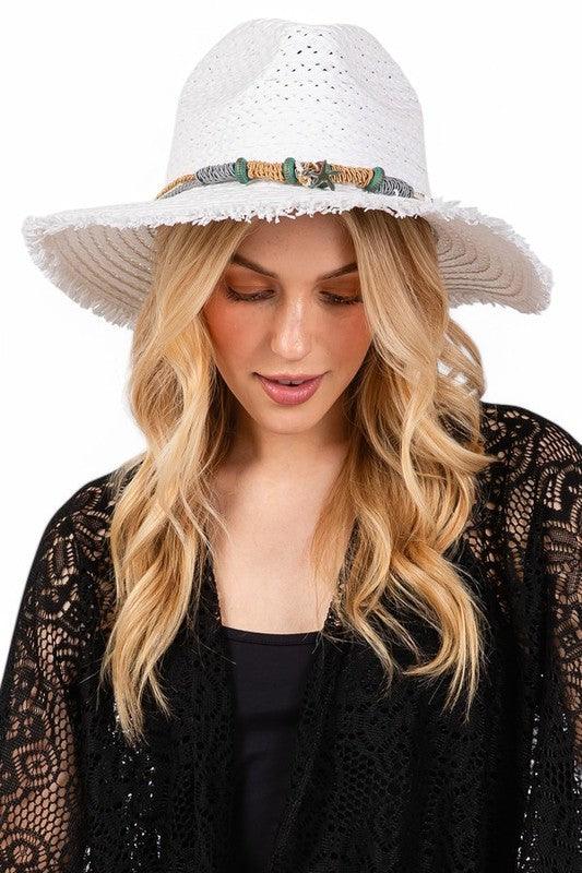 Starfish Charm Hatband Straw Sun Hat - Leo’s Look Your Best 
