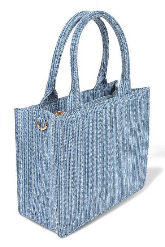 Blue Striped Handbag
