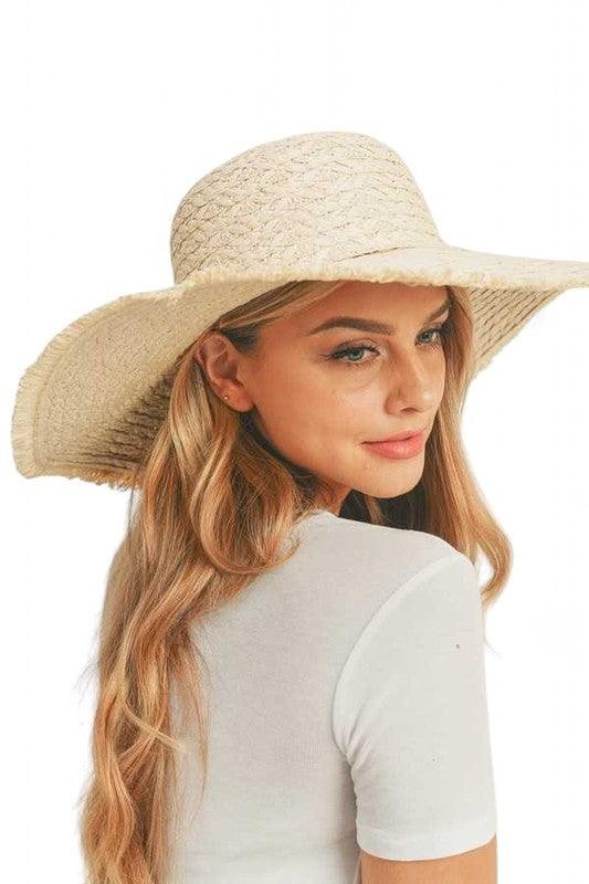 Wide Brim Frayed Edge Sun Hat - Leo’s Look Your Best 