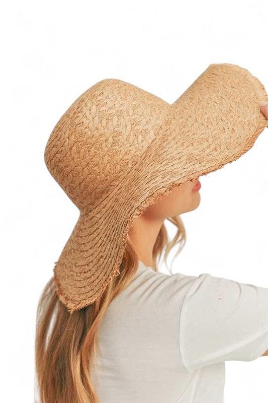 Wide Brim Frayed Edge Sun Hat - Leo’s Look Your Best 