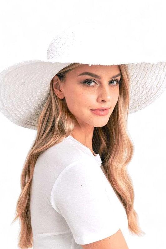 Wide Brim Frayed Edge Sun Hat - Leo’s Look Your Best 