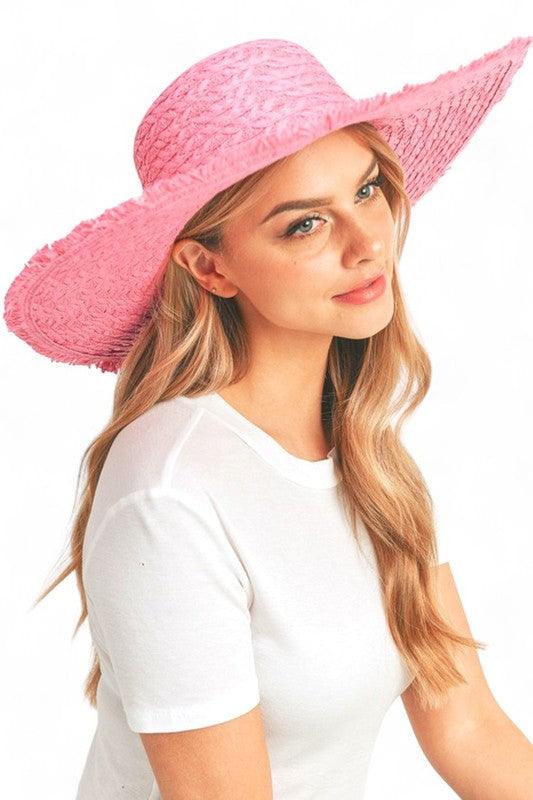 Wide Brim Frayed Edge Sun Hat - Leo’s Look Your Best