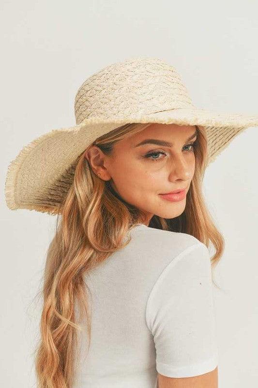 Wide Brim Frayed Edge Sun Hat - Leo’s Look Your Best